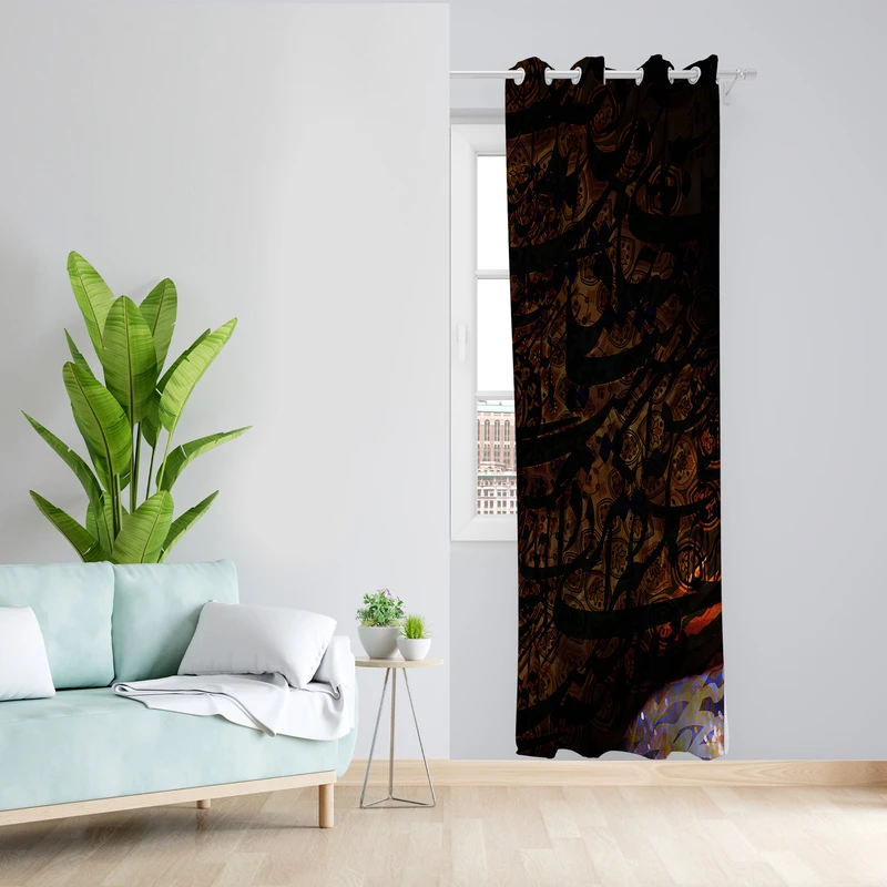 پرده مدل مخمل پانچی کد L 1018L Z سایز 140x200 سانتی متر