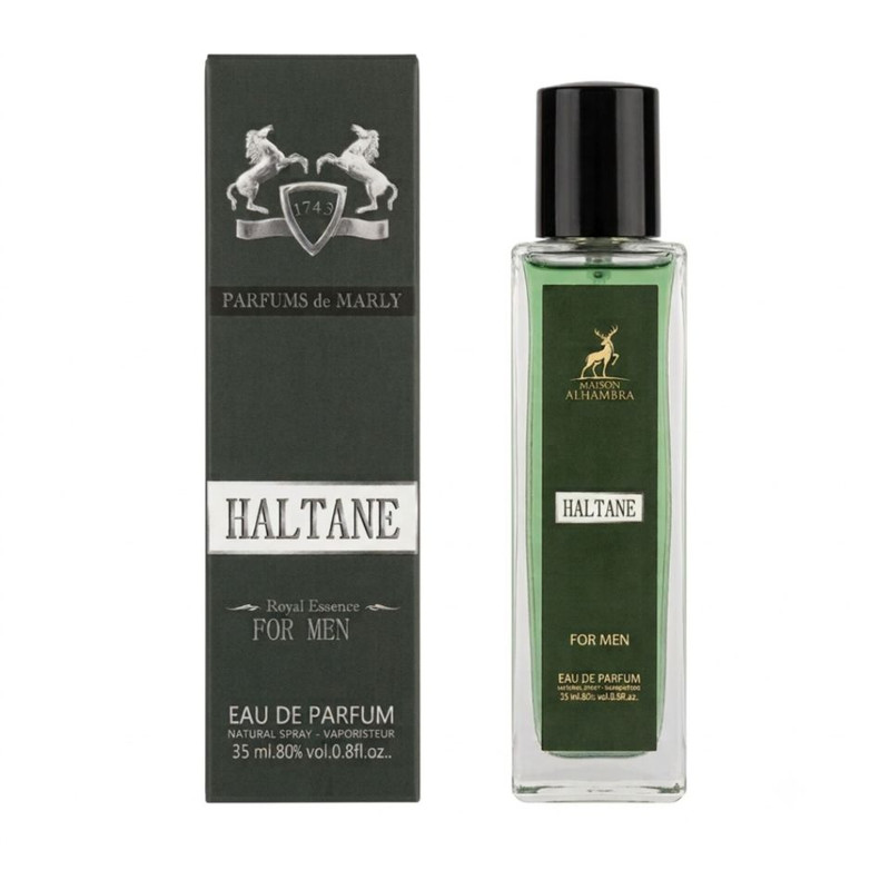 عطر جیبی مردانه الحمبرا مدل HALTNE PARFUMS de MARLY با رایحه شرقی و چوبی و گرم حجم 35 میلی‌لیتر