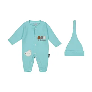 ست سرهمی و کلاه نوزادی آدمک مدل 2171193-54