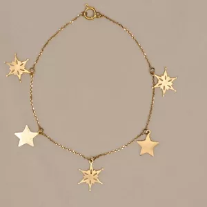 پابند طلا 18 عیار زنانه الن نار مدل طرح ستاره کد ELN9336