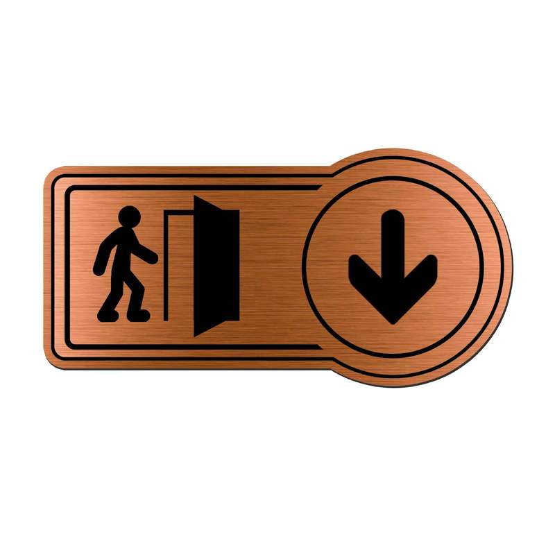 تابلو راهنما آژنگ طرح خروج مدل درب و آدم چپ پایین کد EX-M-455