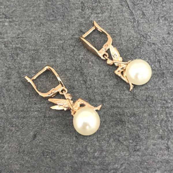 نیم ست طلا 18 عیار زنانه دوست خوب مدل  مروارید dk1011