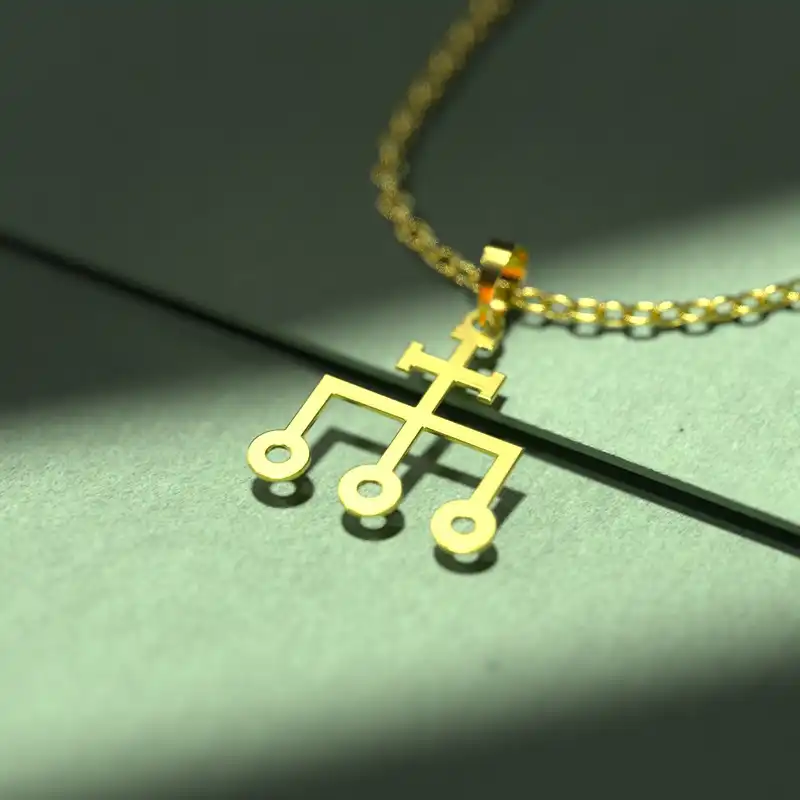 گردنبند طلا 18 عیار زنانه مدوپد مدل هندسی کد D3-1-1089