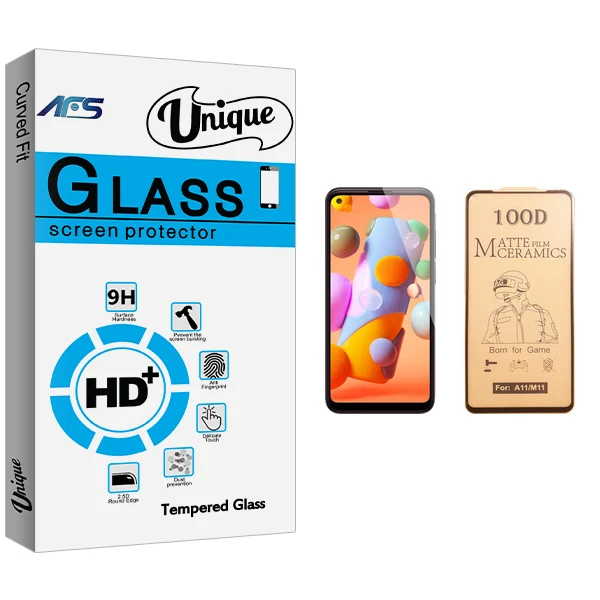 محافظ صفحه نمایش سرامیکی ای اف اس مدل Unique Glass مناسب برای گوشی موبایل سامسونگ Galaxy A11