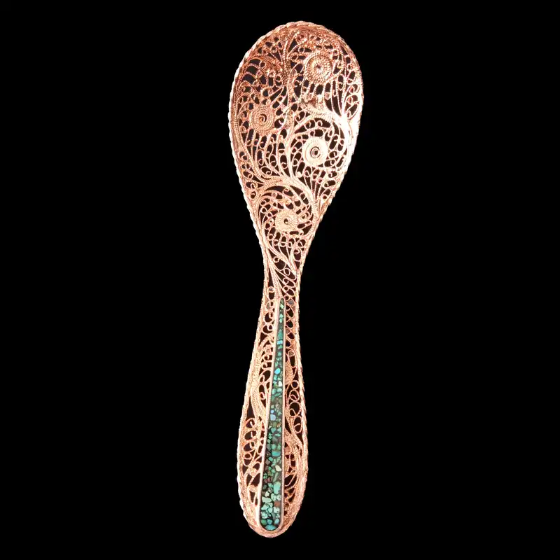 قاشق ملیله کاری مدل فیروزه کوب  کد 909