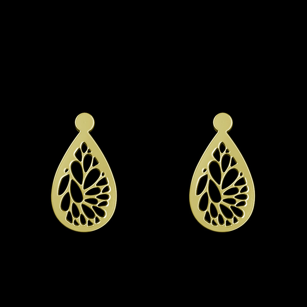 گوشواره طلا 18 عیار زنانه مدوپد مدل هندسی کد GA1-13850