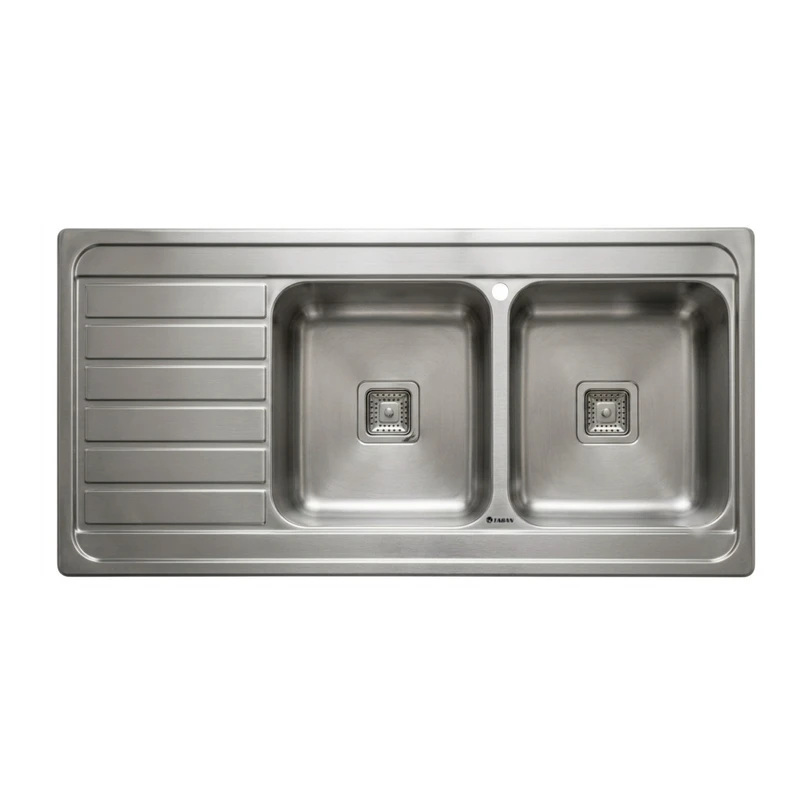 سینک ظرفشویی استیل روکار دو لگنه تابان مدل TF9203