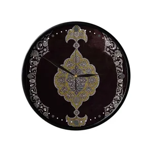 ساعت دیواری مدوپد طرح قالی قم ترنجی کف ساده مدل C-Ghom145
