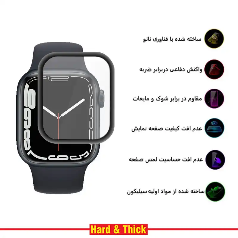 محافظ صفحه نمایش نانو هارد اند تیک مدل NHT مناسب برای ساعت هوشمند اپل Watch Series 7 SE 40mm بسته سه عددی