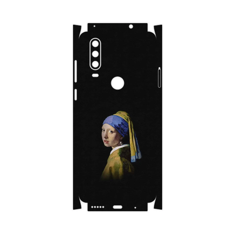 برچسب پوششی ماهوت مدل Girl with a Pearl Earring of Vermeer-FullSkin مناسب برای گوشی موبایل موتورولا One Action