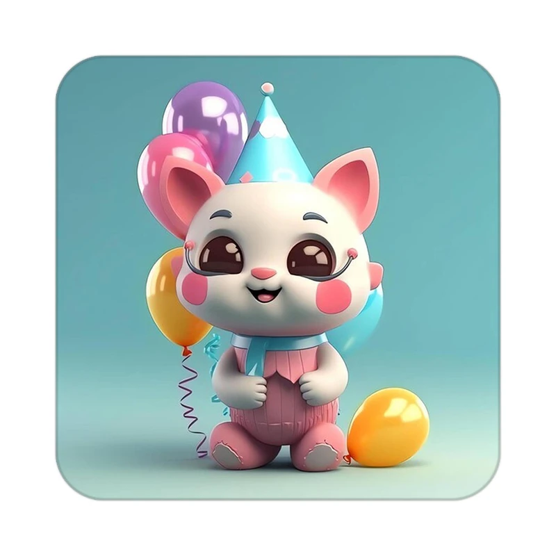 زیر لیوانی کاکتی طرح حیوانات کارتونی مدل mp28800