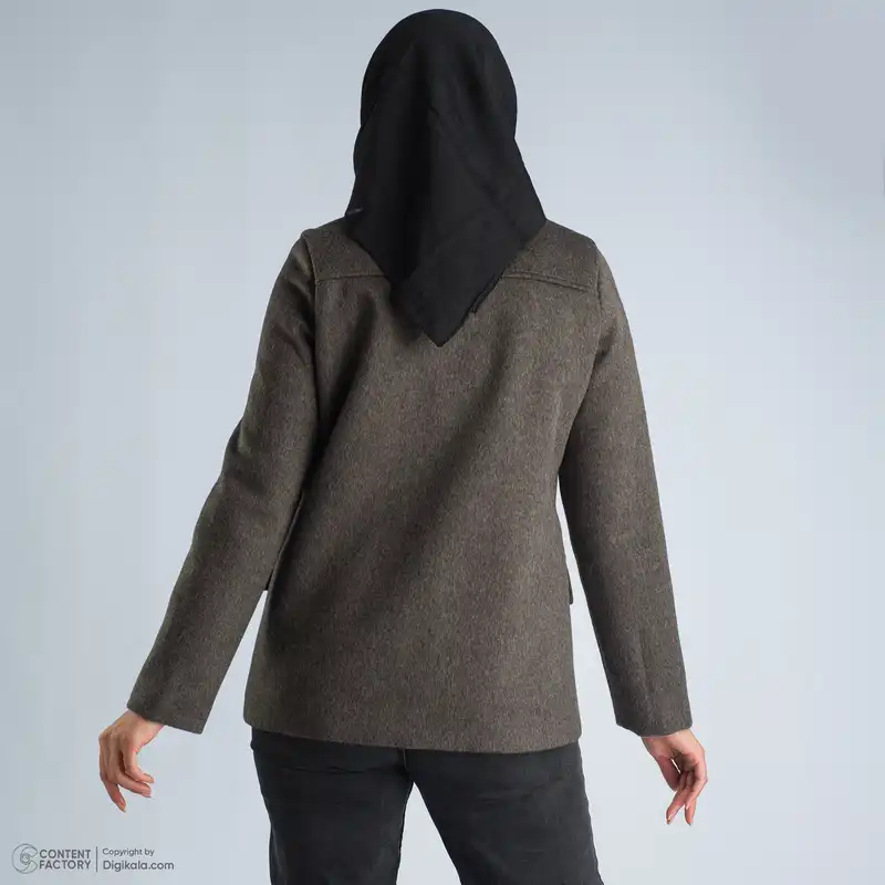 پالتو زنانه گردیه مدل 330108 رنگ طوسی