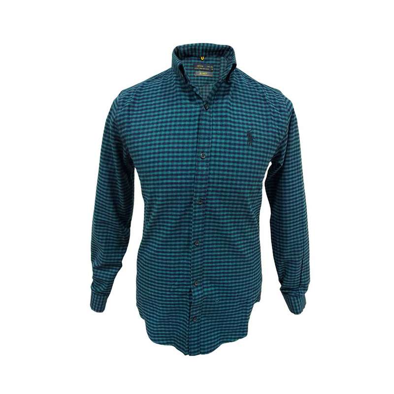 پیراهن آستین بلند مردانه مدل شطرنجی پشمی کد 124136-5