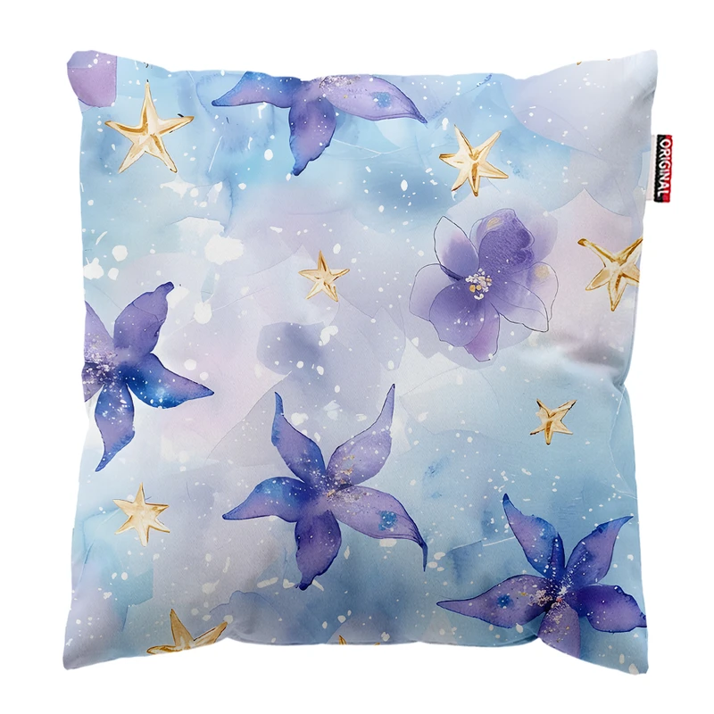 کوسن پاد آفرین مدل مینیمال طرح گل و برگ کد PK403478 سایز 40*40 سانتی متر