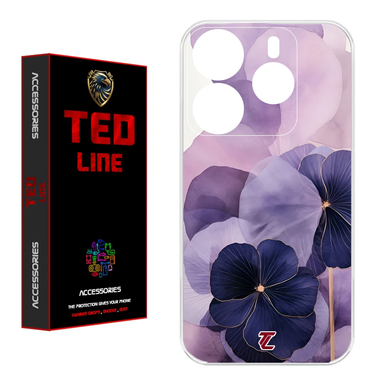 کاور تدلاین طرح گل بنفش کد 1159 مناسب برای گوشی موبایل شیائومی Redmi Note 14 4G