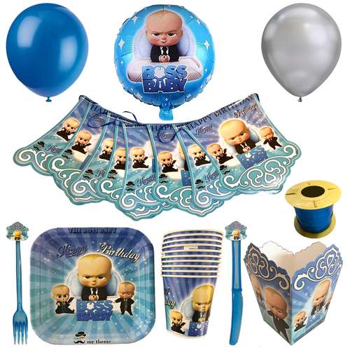 مجموعه 70 عددی تم تولد مستر تم طرح بچه رئیس پلاس