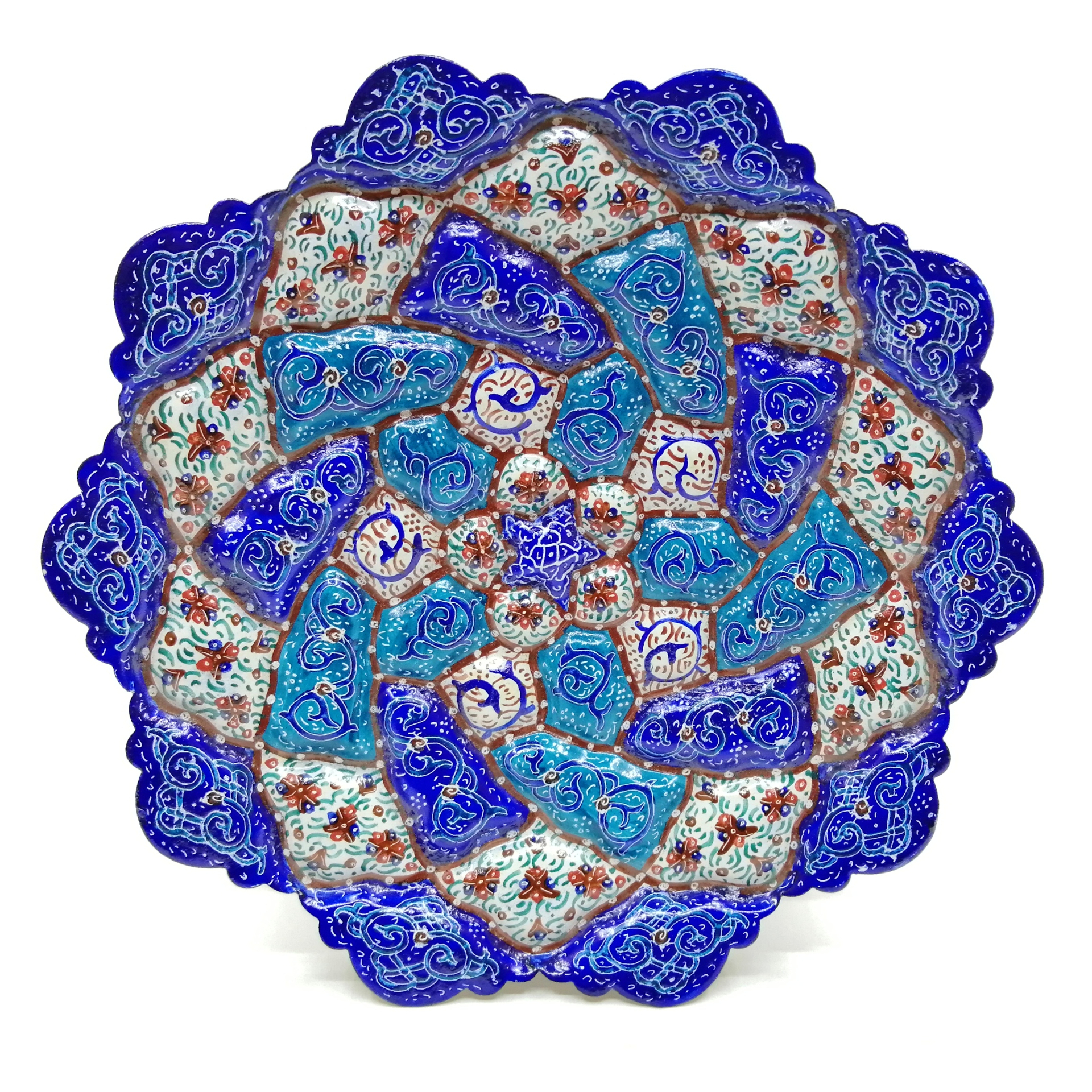 بشقاب میناکاری ابوالقاسمی مدل پاسارگاد کد 0016