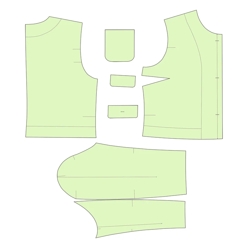 الگو کت و تاپ پلیسه و شلوار سایز 50 تا 58