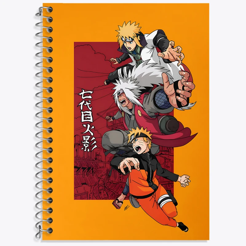 دفتر زبان 50 برگ خندالو مدل دو خط طرح انیمه ناروتو (Naruto) کد N4840