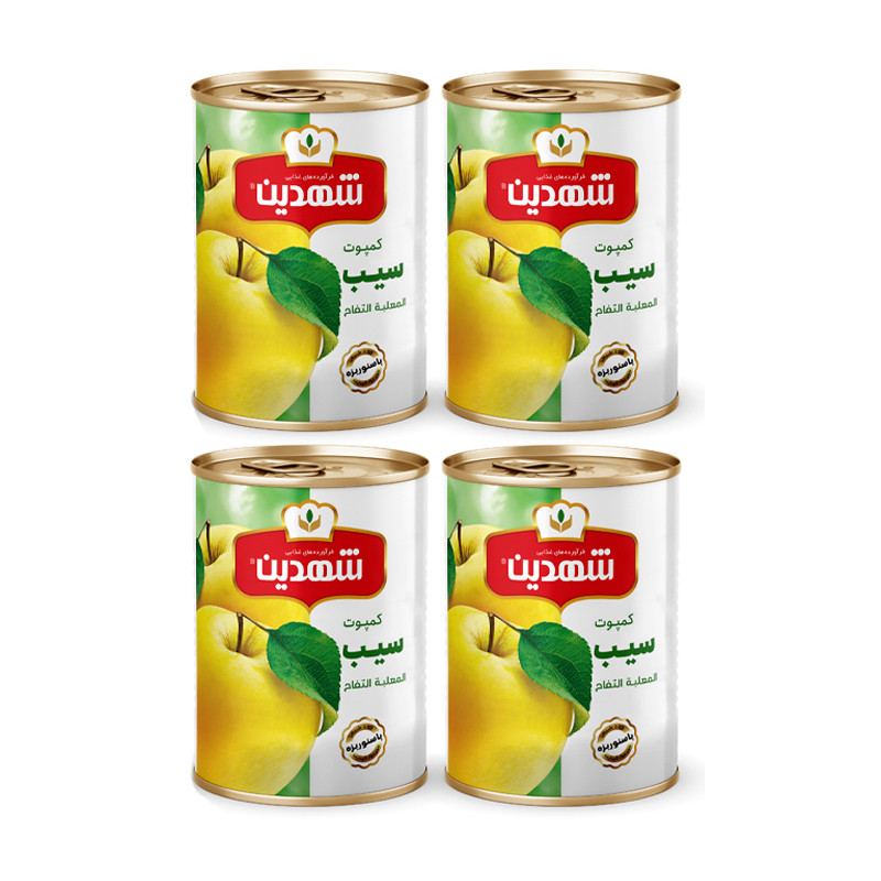 کمپوت سیب شهدین - 370 گرم بسته 4 عددی