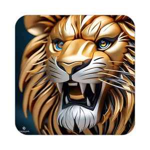 زیر لیوانی کاکتی طرح شیر مدل mp23089