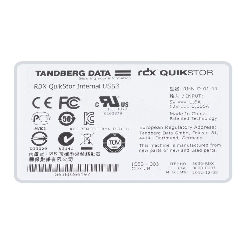دیتا کارتریج تندبرگ مدل RDX-8636