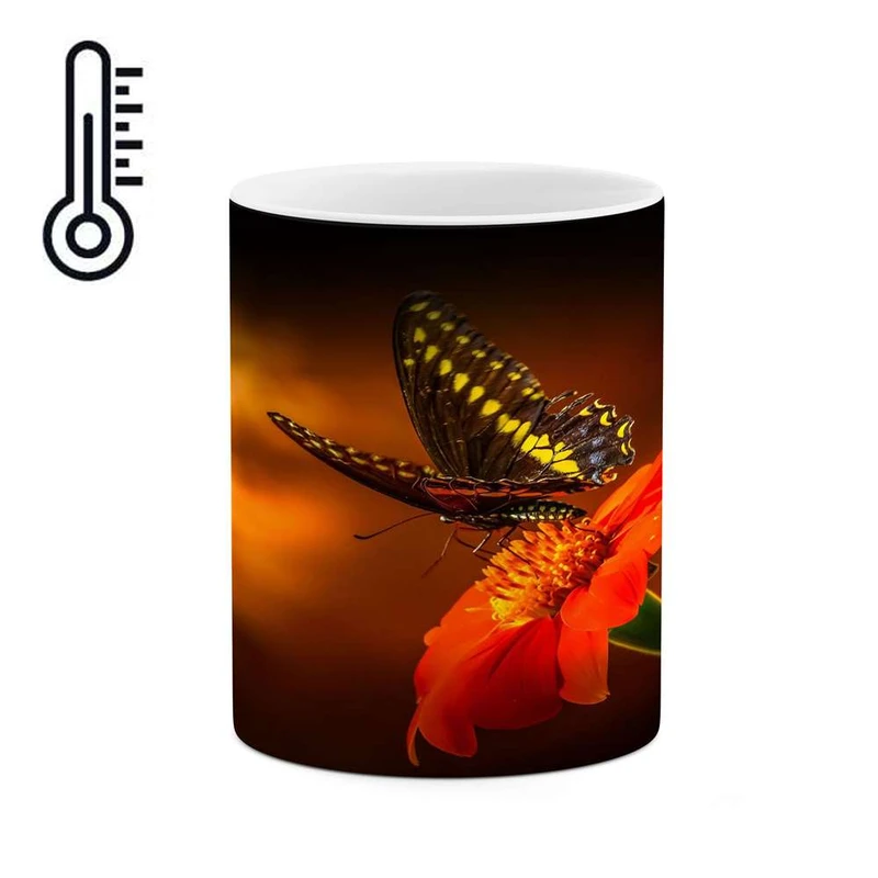 ماگ حرارتی کاکتی مدل پروانه کد mgh16083