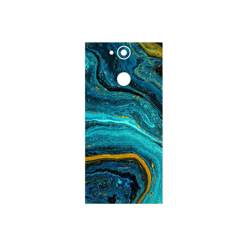 برچسب پوششی ماهوت مدل Turquoise marblewith golden streaks مناسب برای گوشی موبایل سونی Xperia XA2
