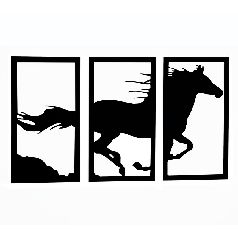 دیوارکوب مدل اسب دونده مجموعه 3 عددی