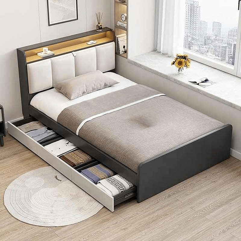 تخت‌خواب ملامینه یک نفره تخت خواب توپولون مدل a90 سایز 90 * 200 سانتی‌متر
