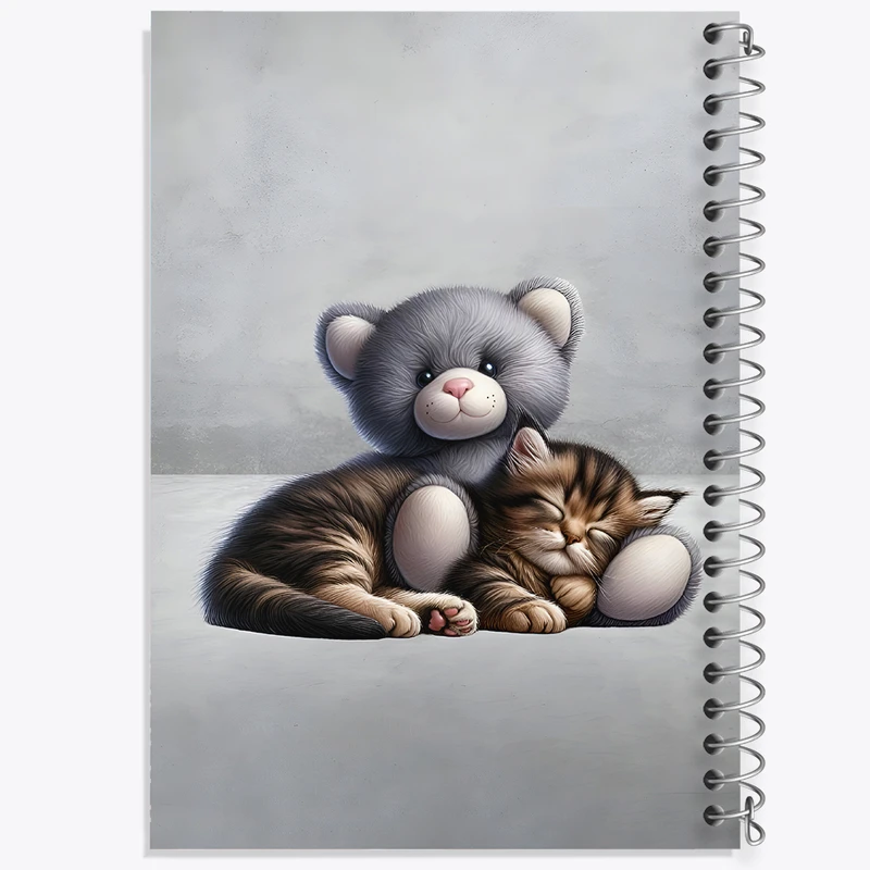 دفتر شطرنجی 50 برگ خندالو طرح خرس و گربه ی بامزه کد N5492