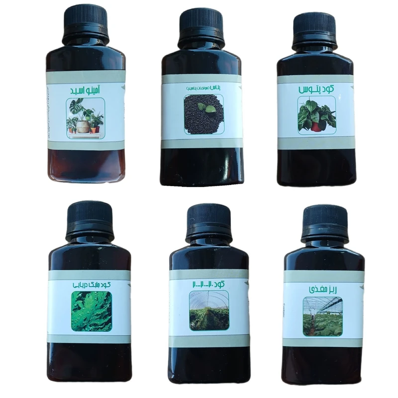 کود مایع پتاس و امینو اسید و پتوس و جلبک دریایی و ریز مغذی و کود کامل سه بیست مدل life drop حجم 110 میلی لیتر بسته 6 عددی