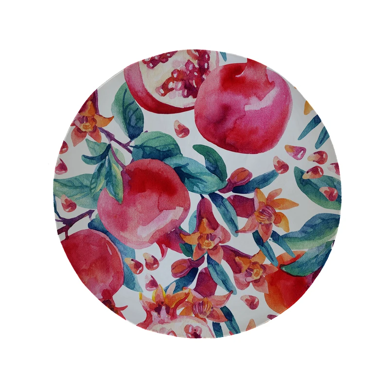 پادری مدل دایره طرح انار کد 6354 سایز 90 × 90 سانتی متر