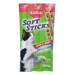 تشویقی گربه سانال مدل  soft stick lamb with rice وزن 35 گرم