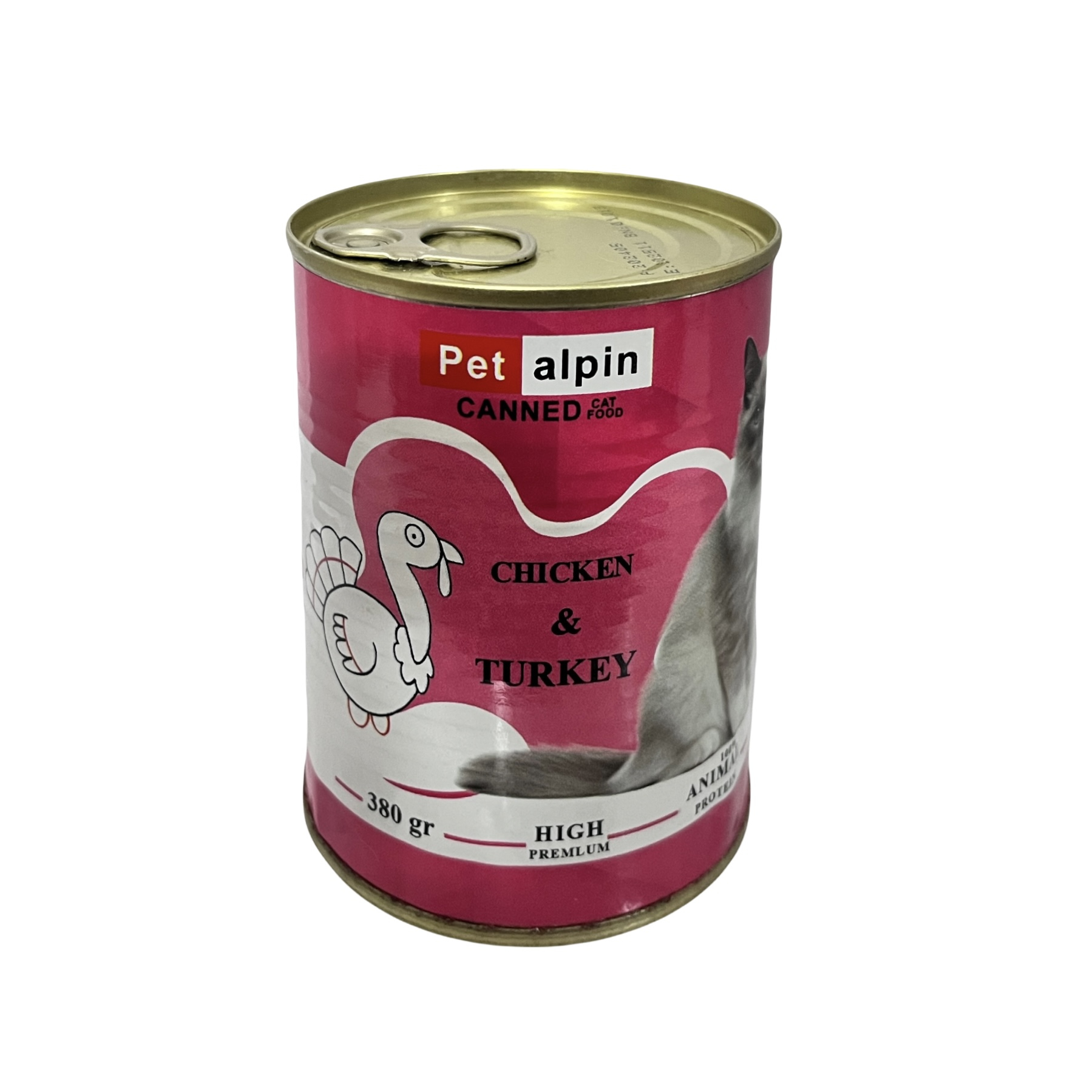 کنسرو غذای گربه پتالپین مدل مرغ و بوقلمون وزن ۴۰۰ گرم