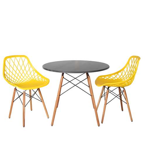 میز و صندلی ناهارخوری دو نفره مدل الماس فایبرگلاس پایه ایفلی GM