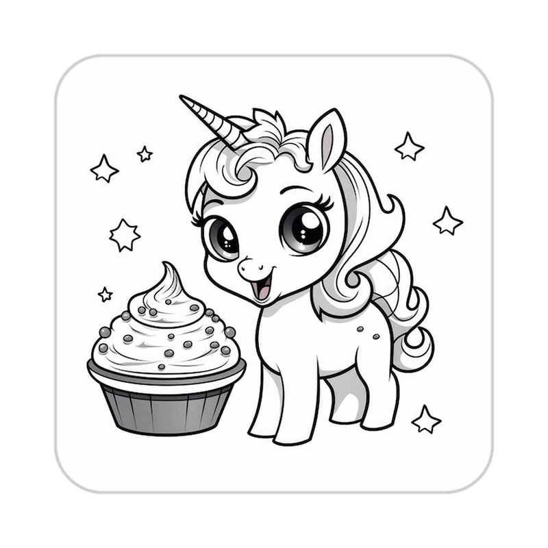 زیر لیوانی کاکتی طرح اسب تک شاخ و یونیکورن مدل mp31617