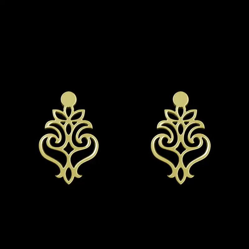 گوشواره طلا 18 عیار زنانه مدوپد مدل هندسی کد GA1-15183