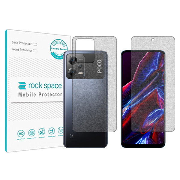 محافظ صفحه نمایش مات راک اسپیس مدل HyMTT مناسب برای گوشی موبایل شیائومی Poco X5 به همراه محافظ پشت