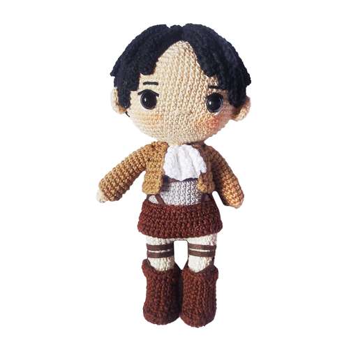 عروسک بافتنی مدل Attack on titan levi ackerman کد AOT01