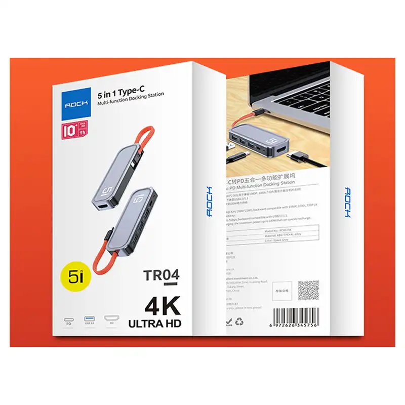 هاب 5 پورت USB-C راک مدل TR04