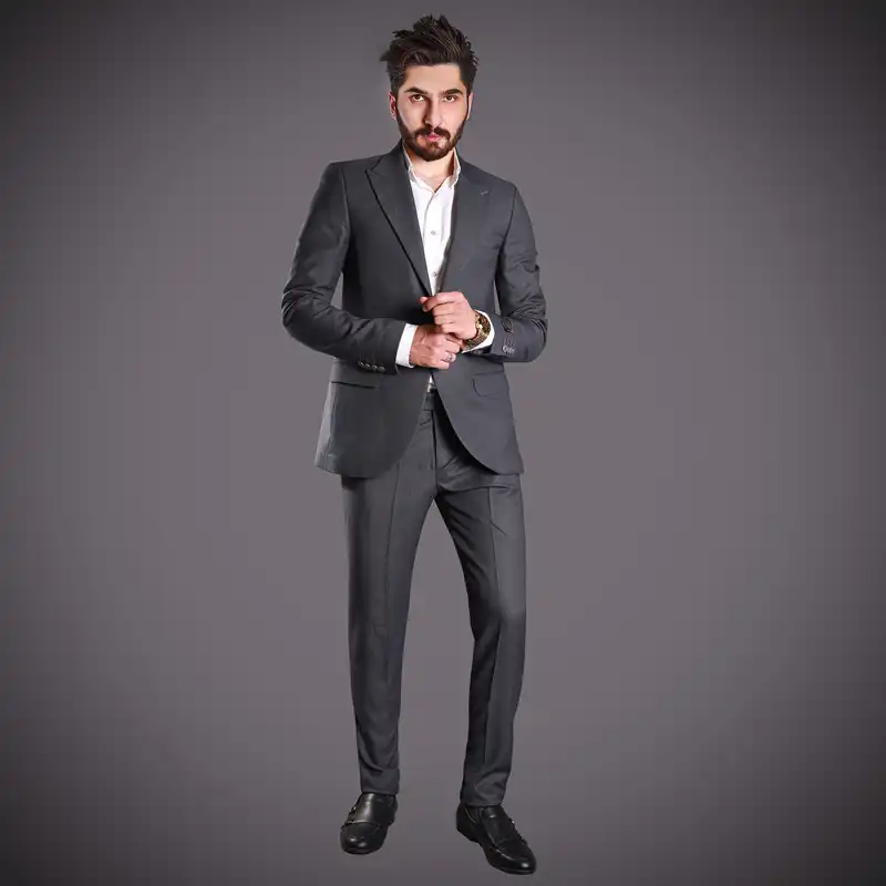 کت و شلوار مردانه مدل SOLG-JO رنگ نوک مدادی