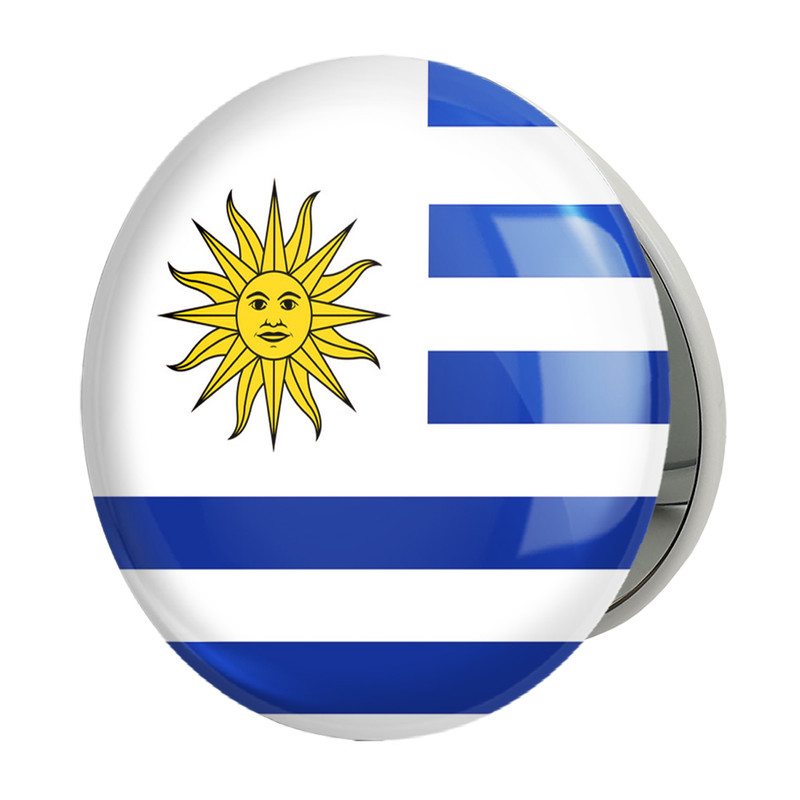 آینه جیبی خندالو طرح پرچم اروگوئه مدل تاشو کد 20567 