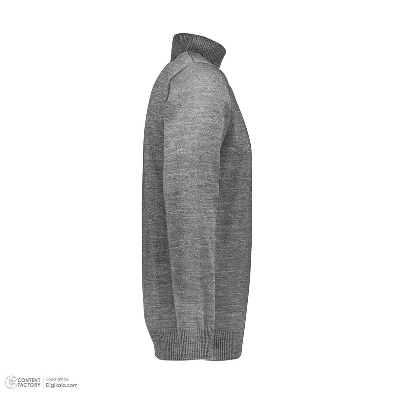 پلیور یقه اسکی مردانه تریکو پاییزان مدل PE ملانژ رنگ طوسی