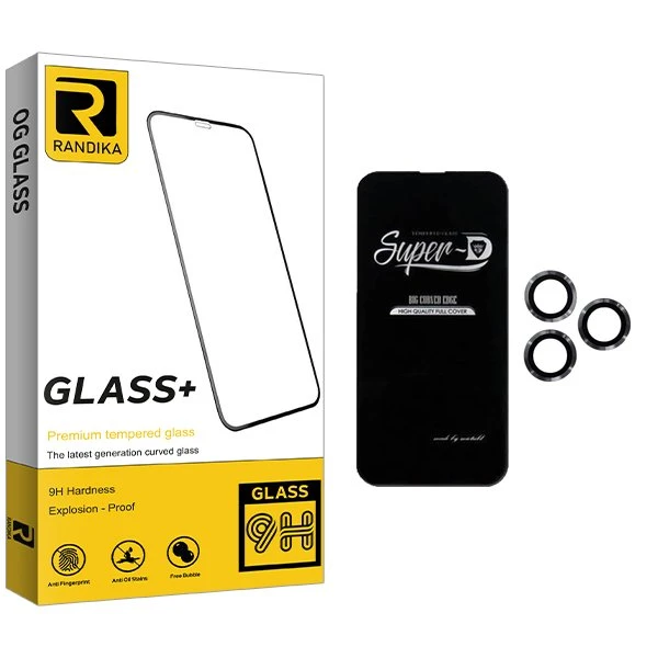 محافظ صفحه نمایش راندیکا مدل RK SuperD مناسب برای گوشی موبایل اپل iPhone 14 Pro  به همراه محافظ لنز گوشی