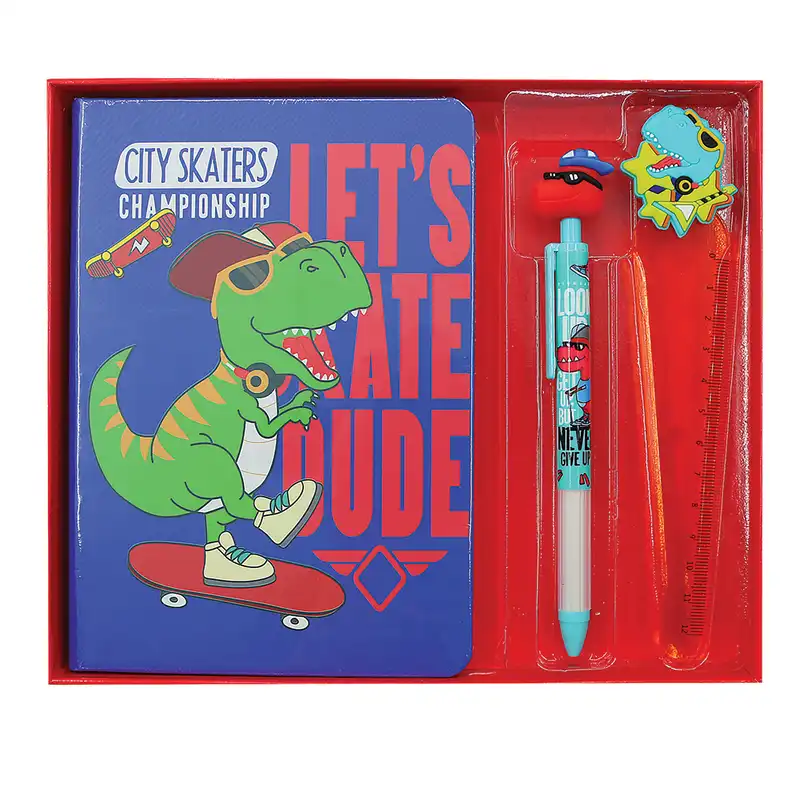 لوازم تحریر فندل طرح دایناسور مدل FB9243 مجموعه 3 عددی