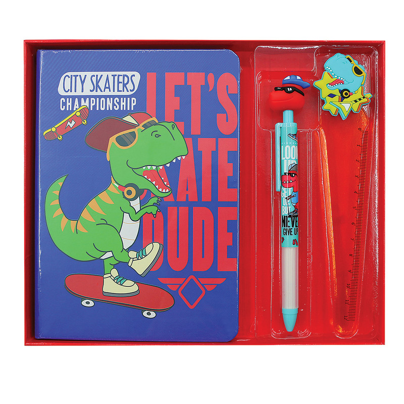 لوازم تحریر فندل طرح دایناسور مدل FB9243 مجموعه 3 عددی