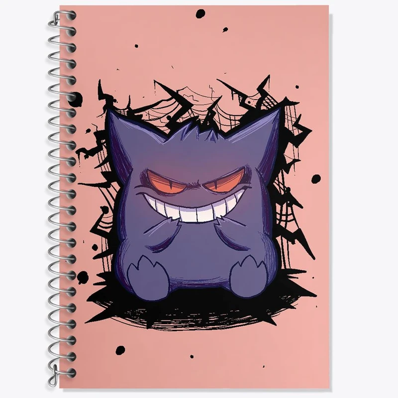 دفتر زبان 50 برگ خندالو مدل دو خط طرح گنگار انیمه پوکمون کد 17411