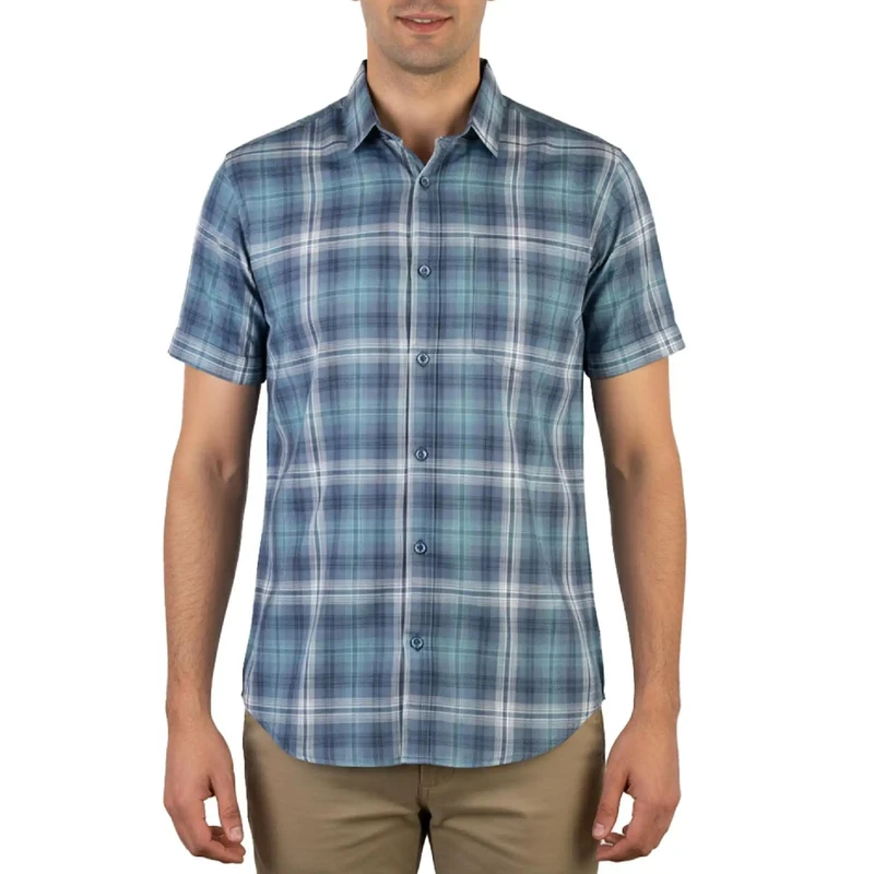 پیراهن آستین کوتاه یقه برگردان مردانه مدل MDSS-CH7033