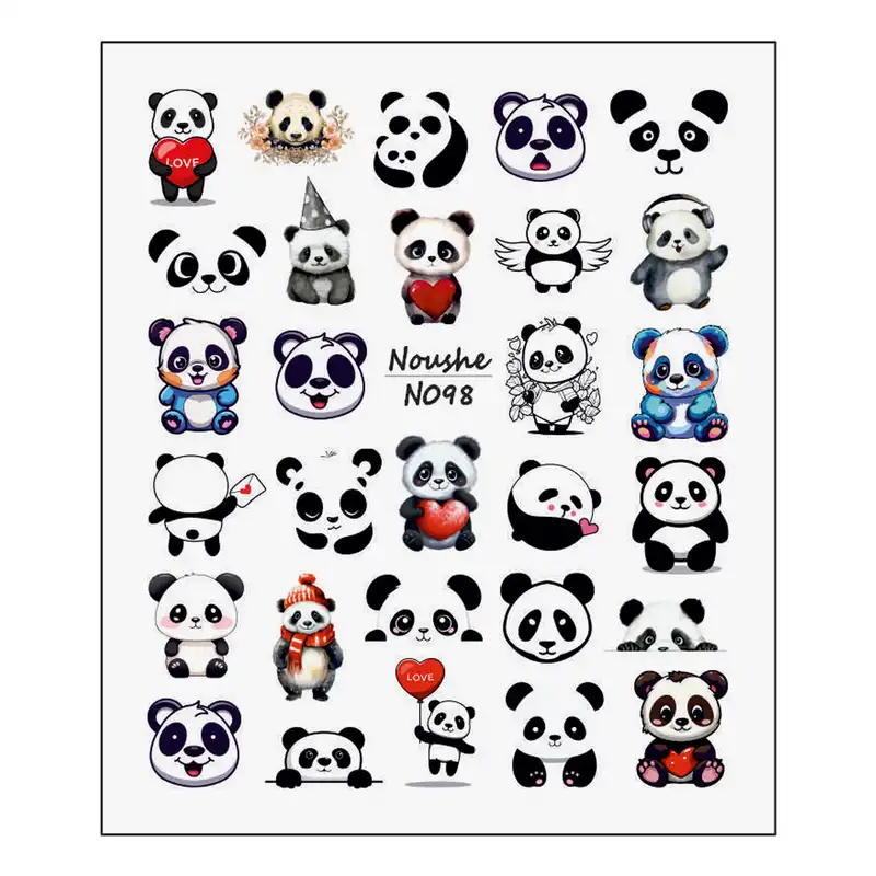 برچسب لنز ناخن مدل خرس پاندا کد N098